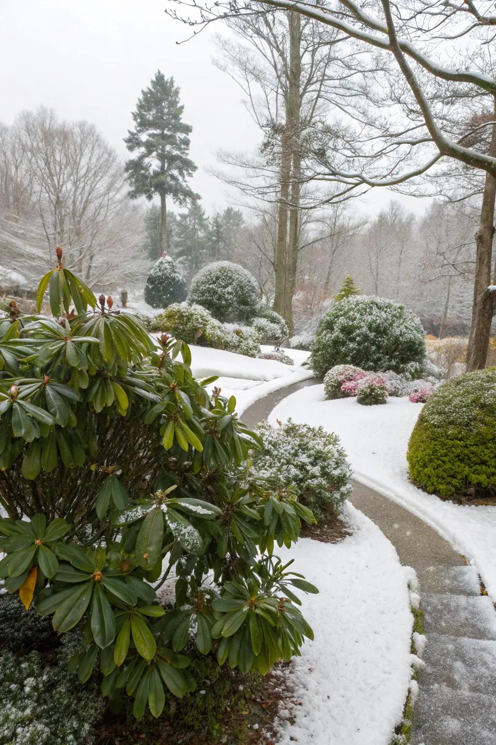 Appreciate year-round greenery with the inclusion of evergreen azaleas.