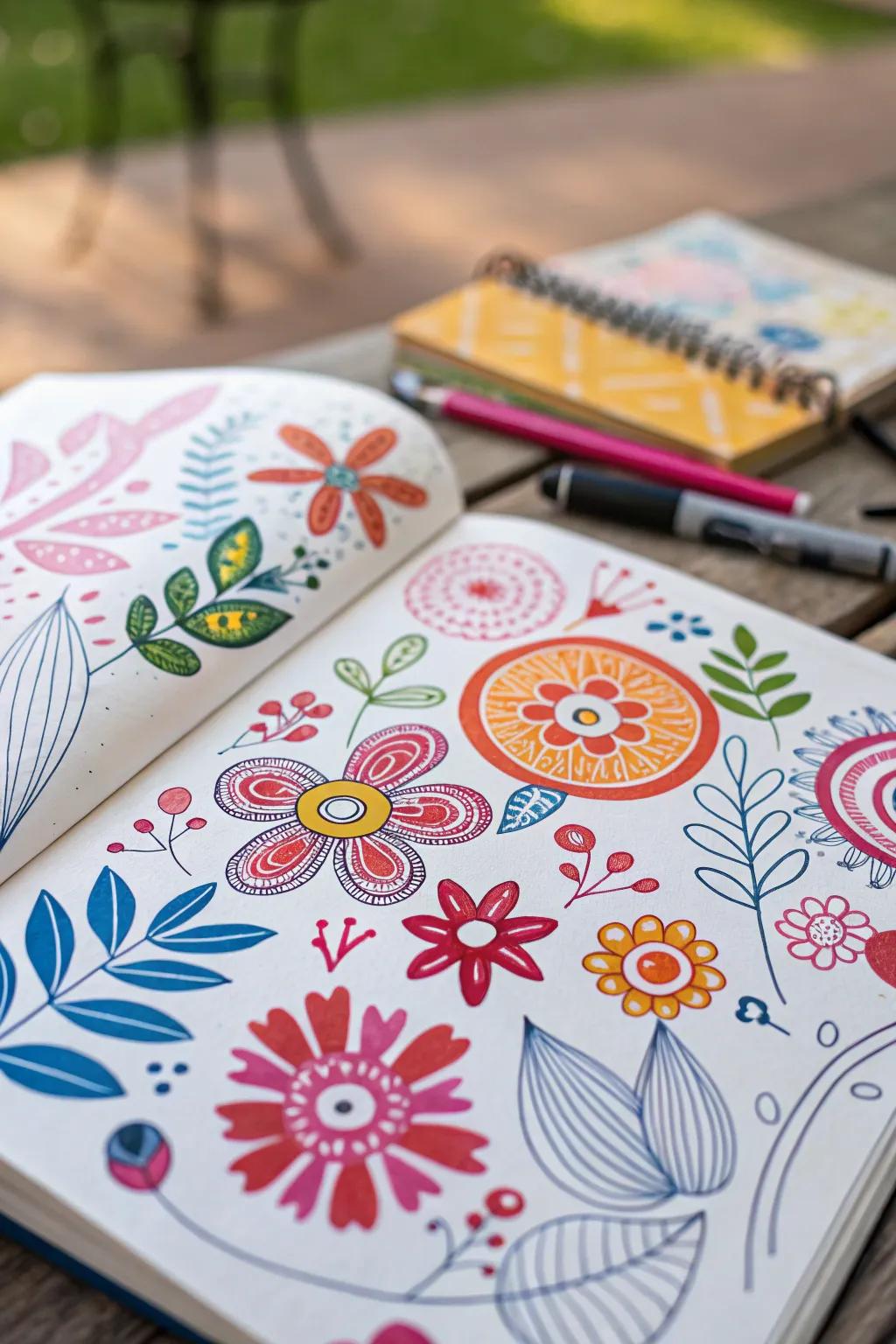 Abstract blooms give a modern art take to your designs.