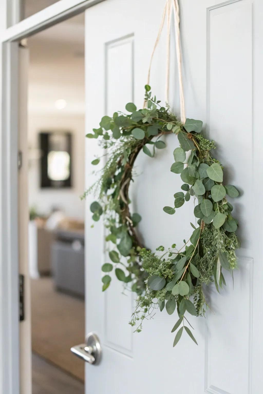 Simple elegance using a vegetation-focused door piece.