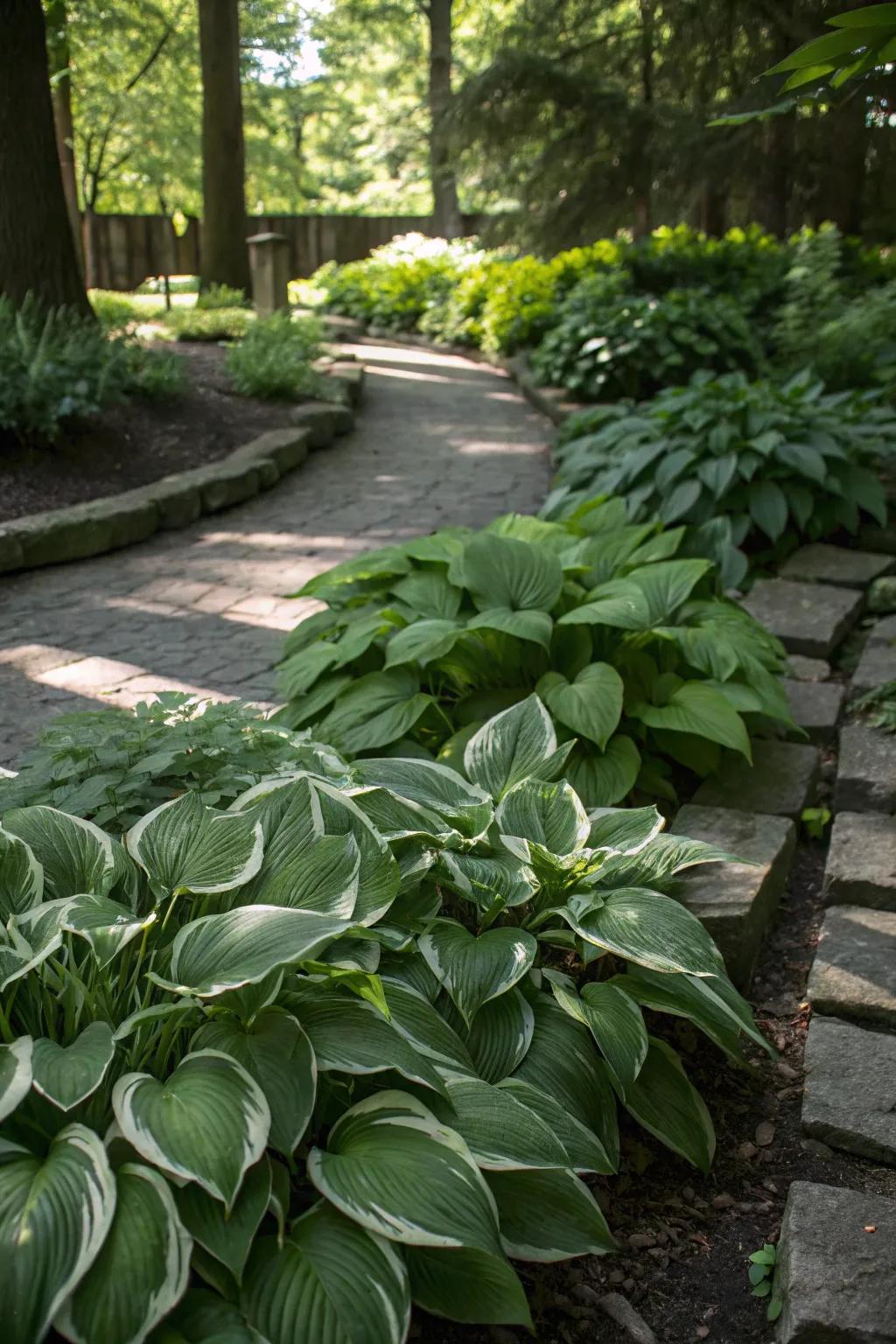 Hosta providing rich greenery in shaded spaces.