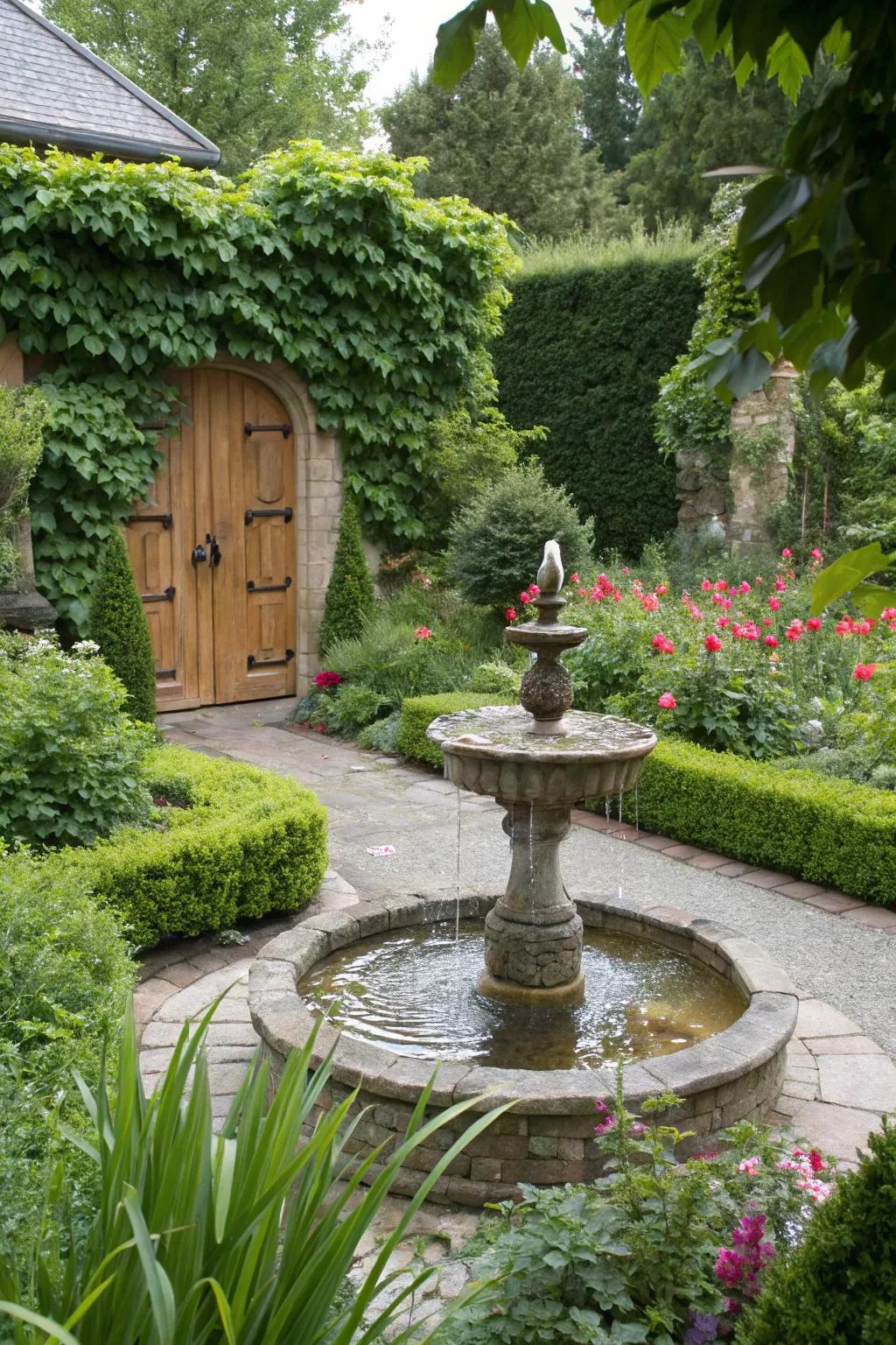 A water feature introduces refinement and calm to your garden space.