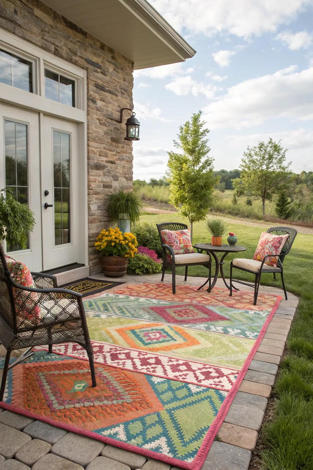 Exterior fabrics improve the patio's style and ease.