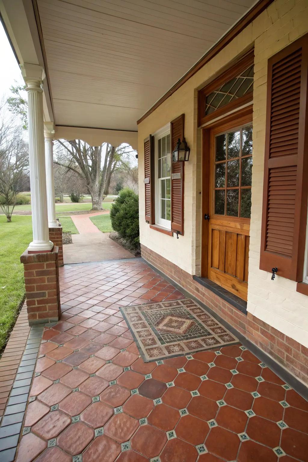 Quarry coverings are a robust and ageless option for any porch.