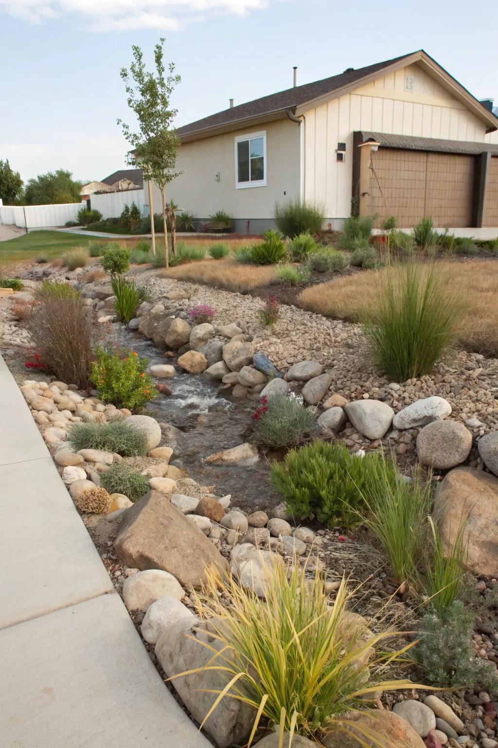 A water channel managing water efficiently and beautifully.