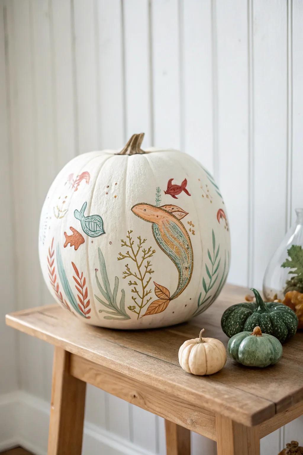 Plunge into marine whimsy through a marine-inspired gourd masterpiece!