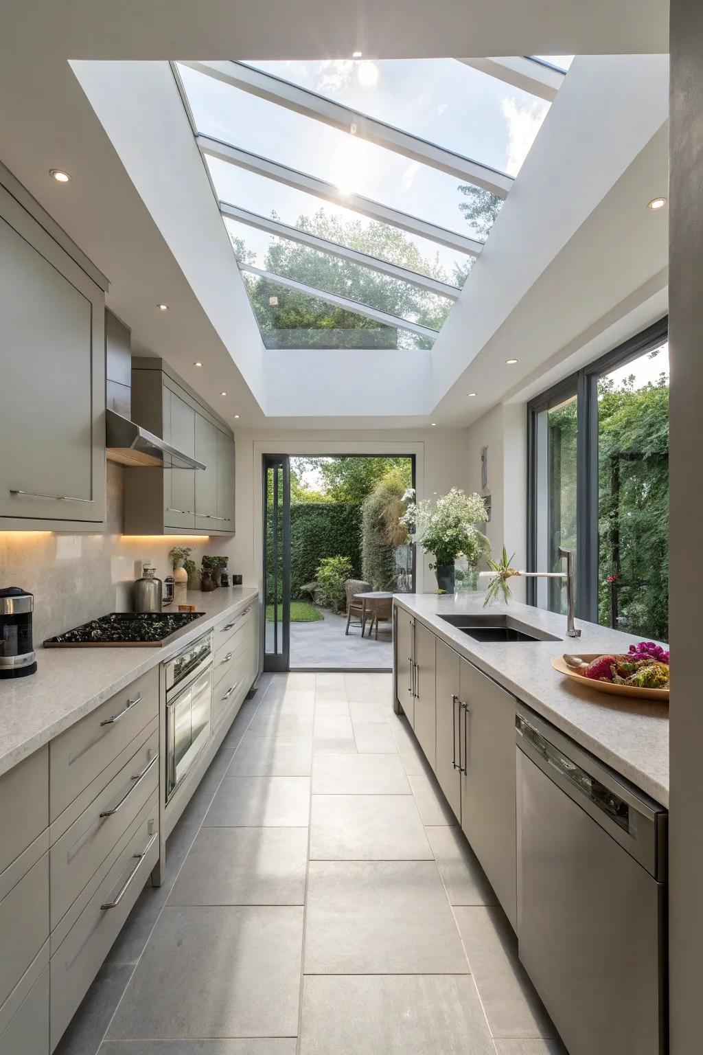 Natural light that breathes vibrancy into the kitchen.