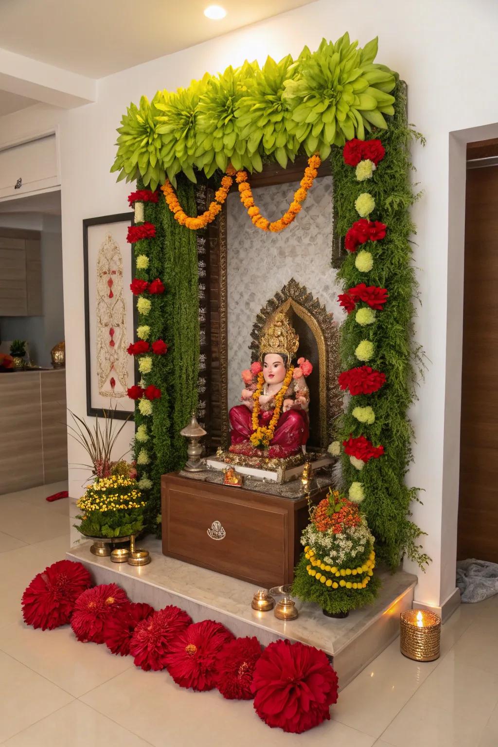 Crafted blooms making a lasting statement for Ganpati.