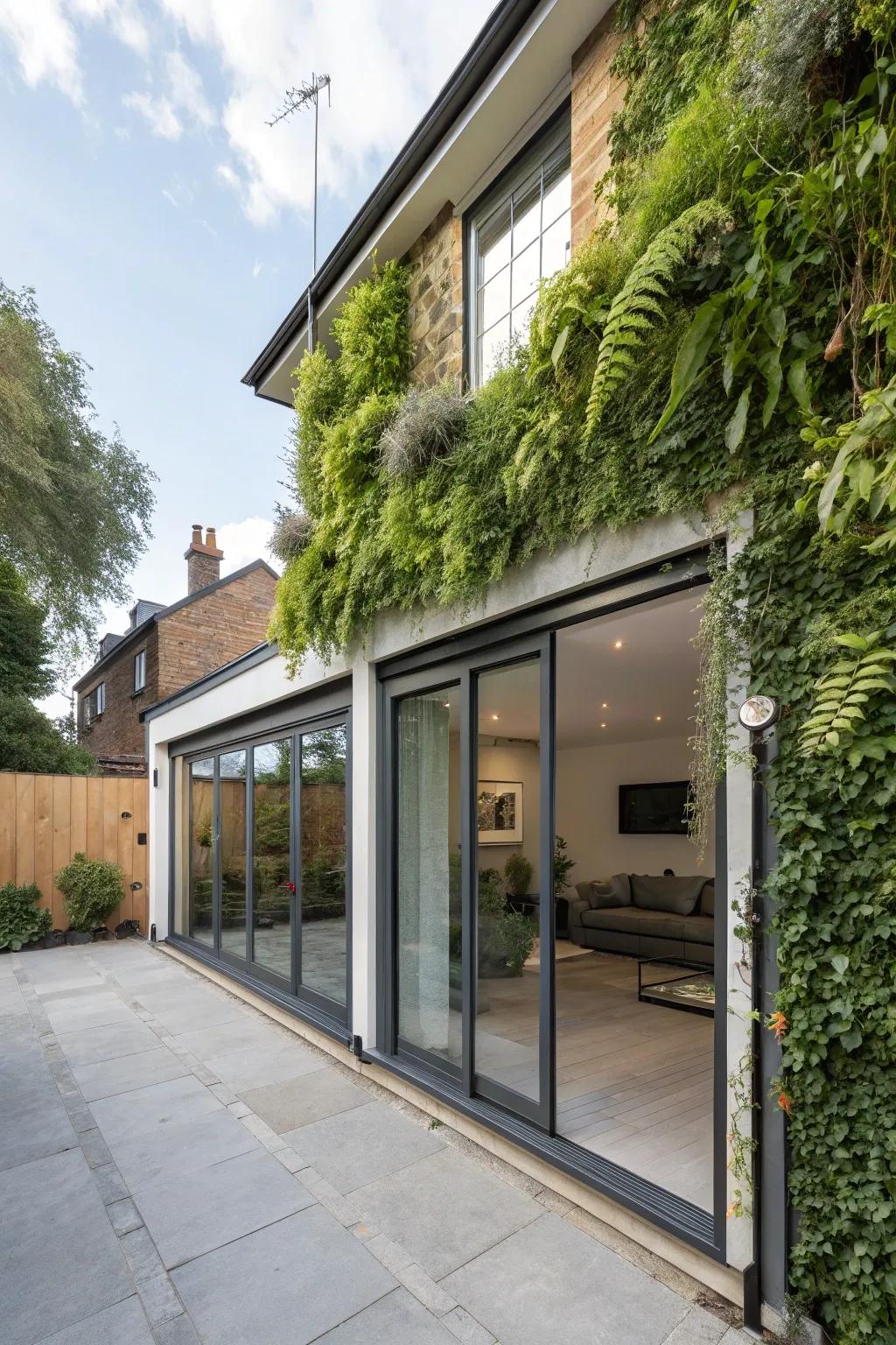 A standing garden adds lushness and texture.