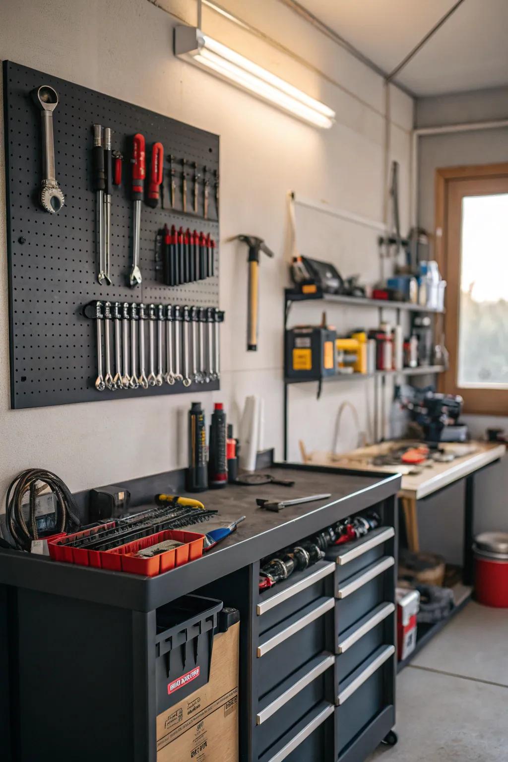 A pole repair station streamlines maintenance and repair tasks for fishing enthusiasts.