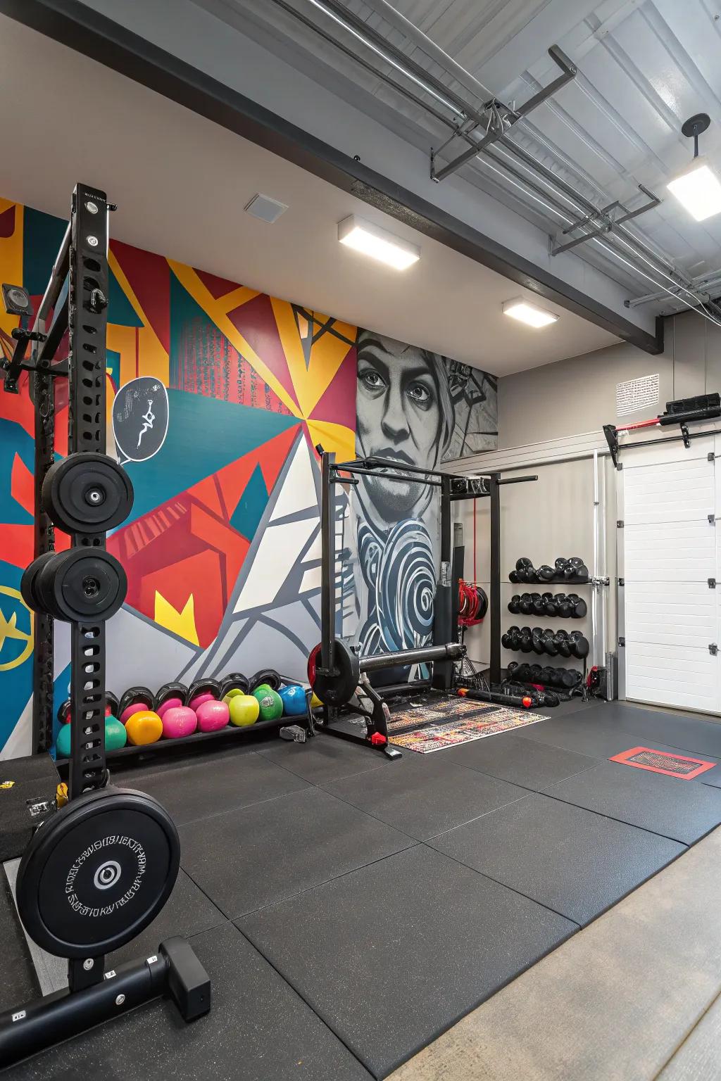 Graphic murals add creativity and motivation to your space.