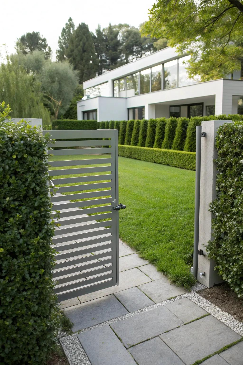 Horizontal slats deliver privacy and contemporary style.
