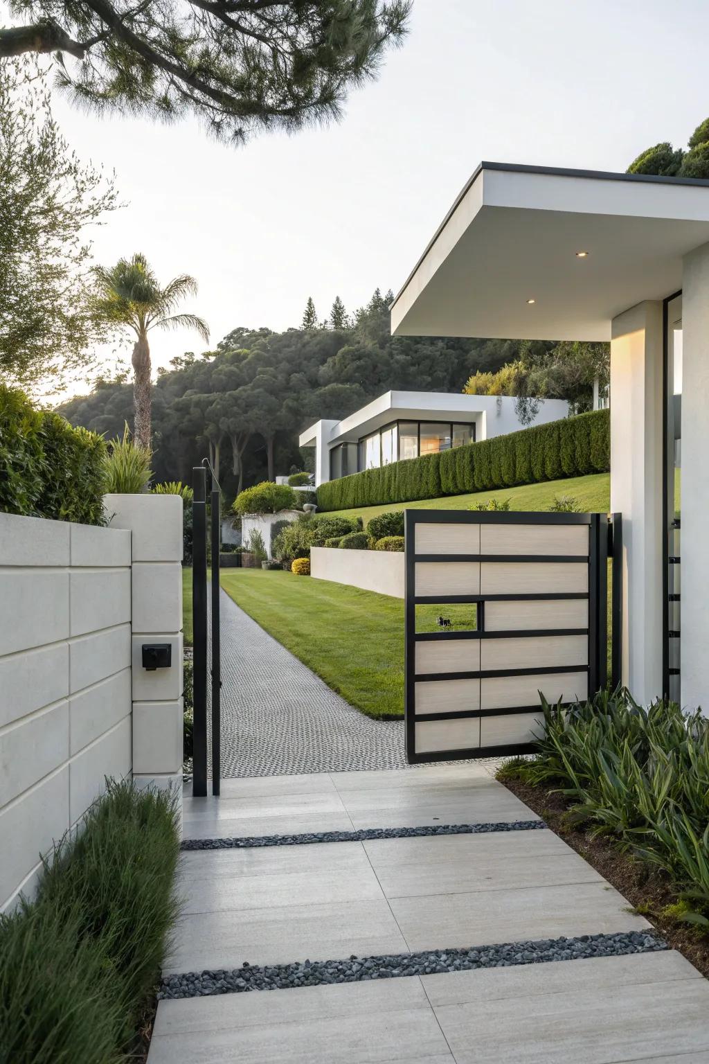 A gate with simple modern style.
