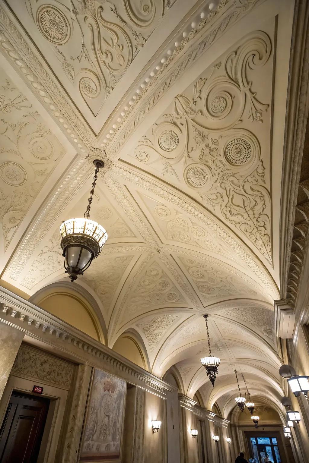 Painted texture can transform ceilings into artistic statements.