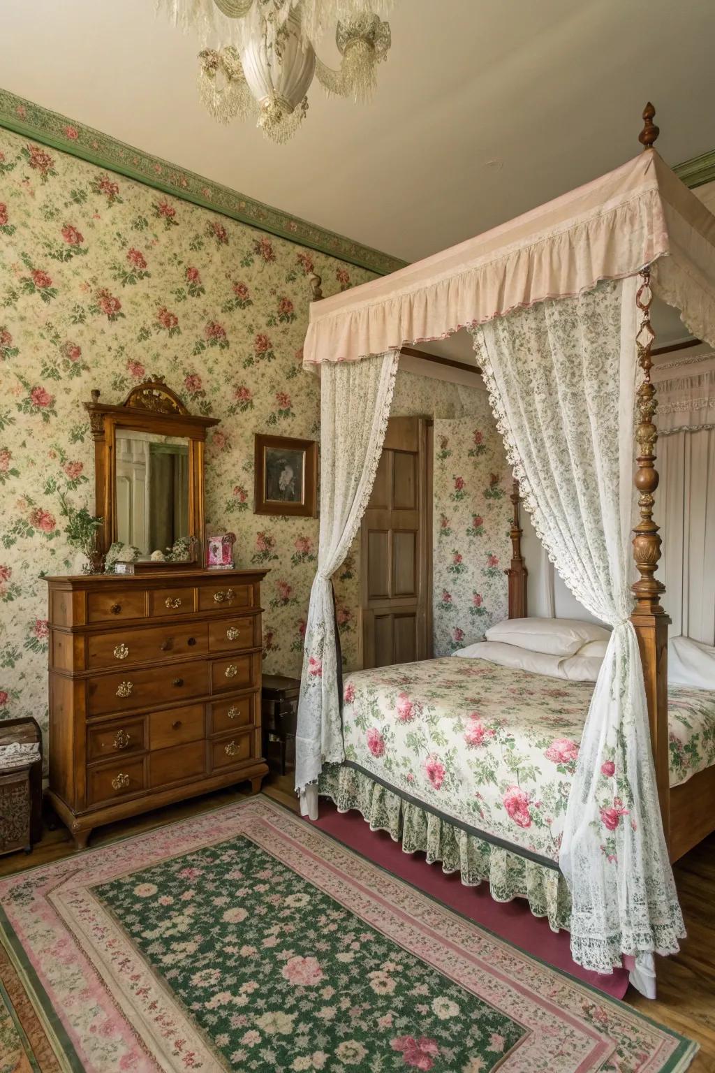 The beautiful capture of classic sophistication in green and rose tones.