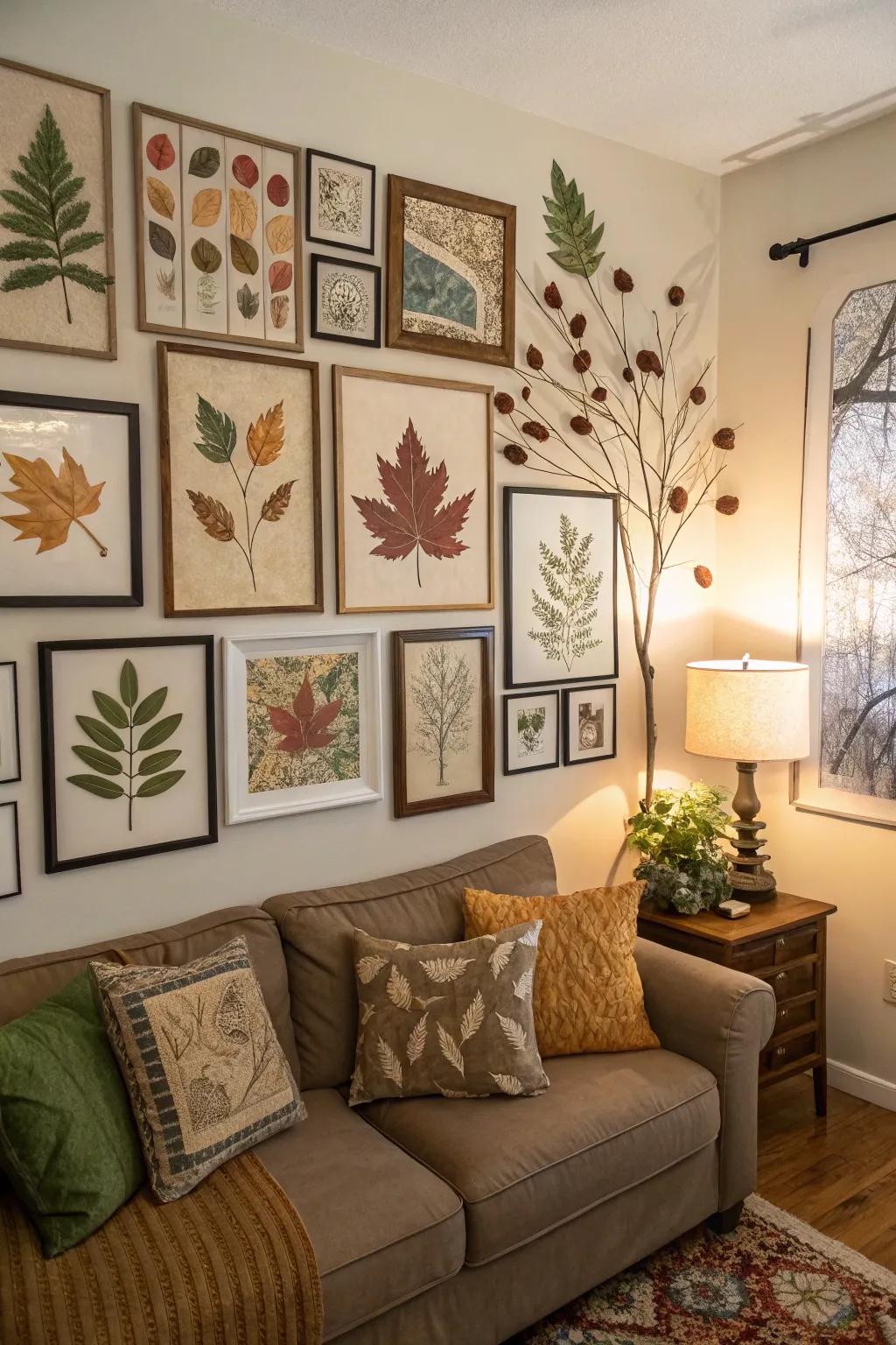 Nature-inspired art fashions a serene and welcoming atmosphere.
