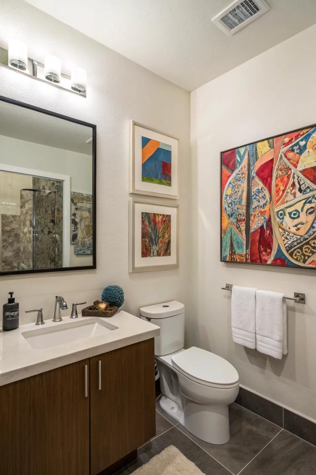 Artful touches make this guest bathroom truly unique.