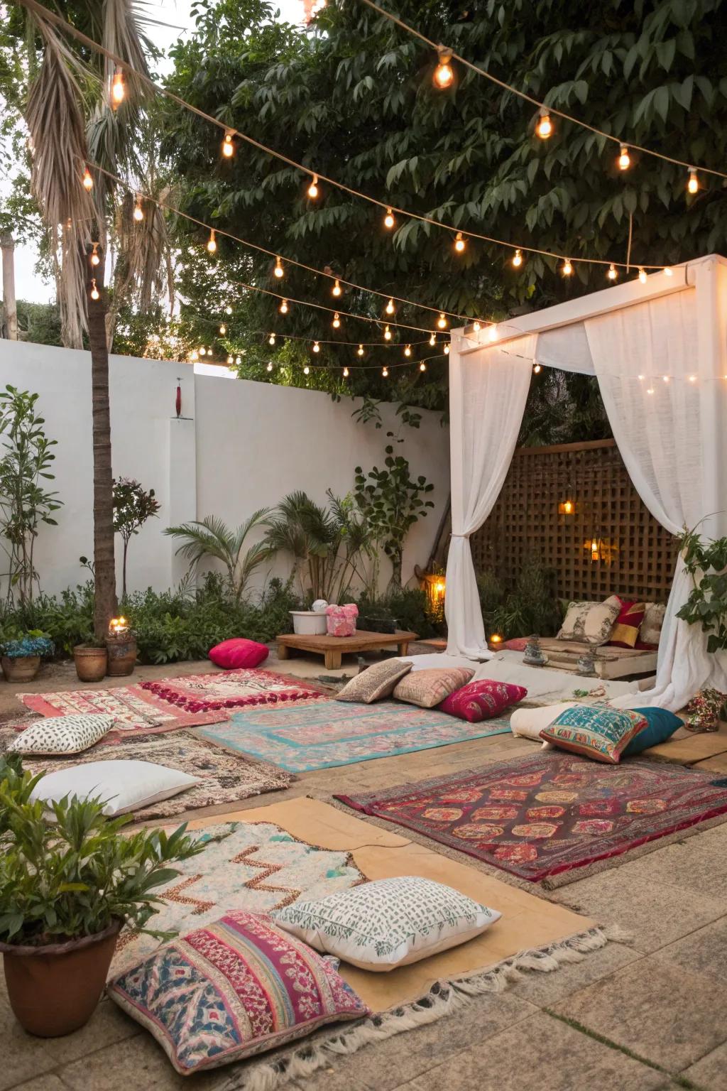 Bohemian patios encourage leisure and pleasure.
