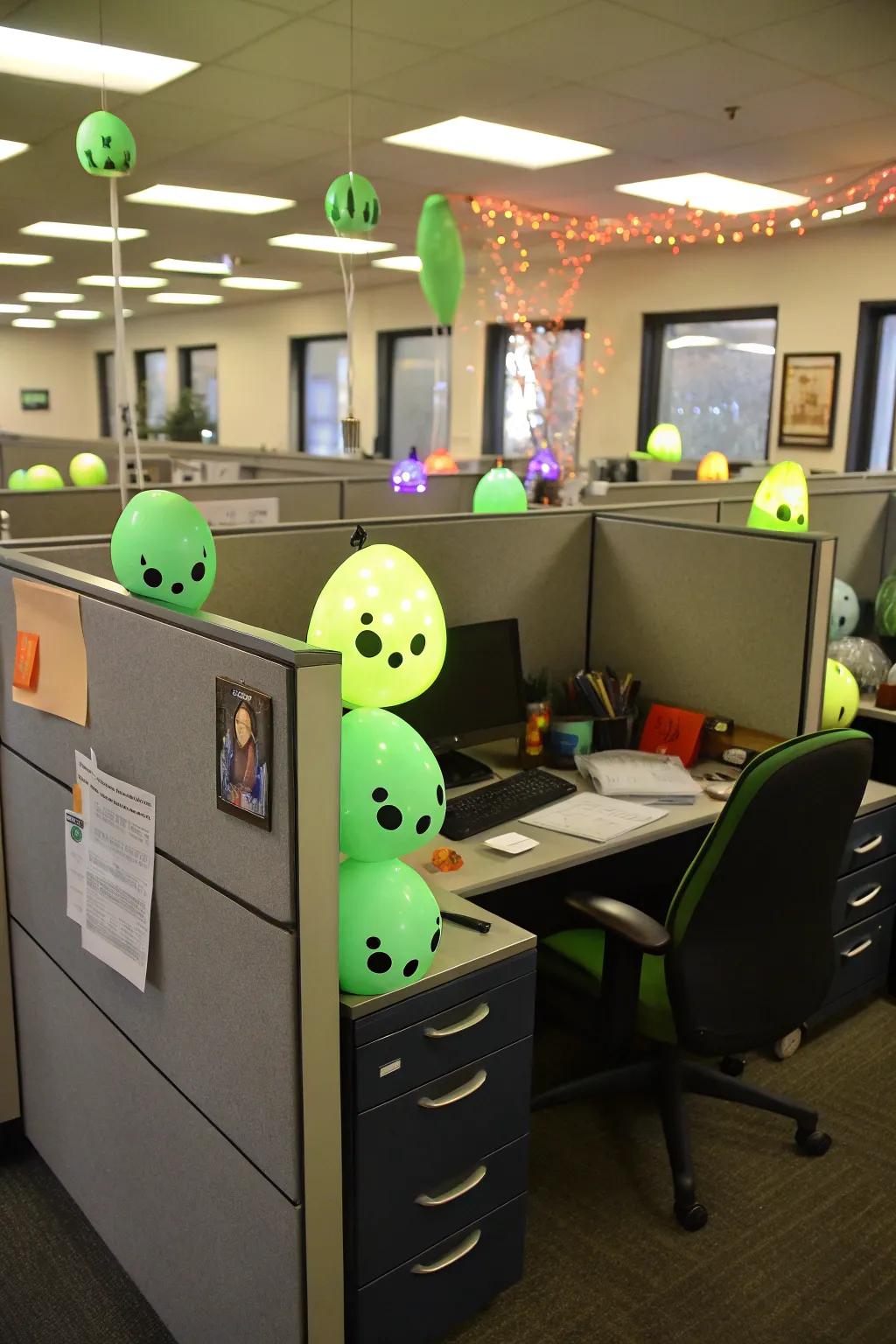 Prepare for an alien invasion with a futuristic and spooky setup.