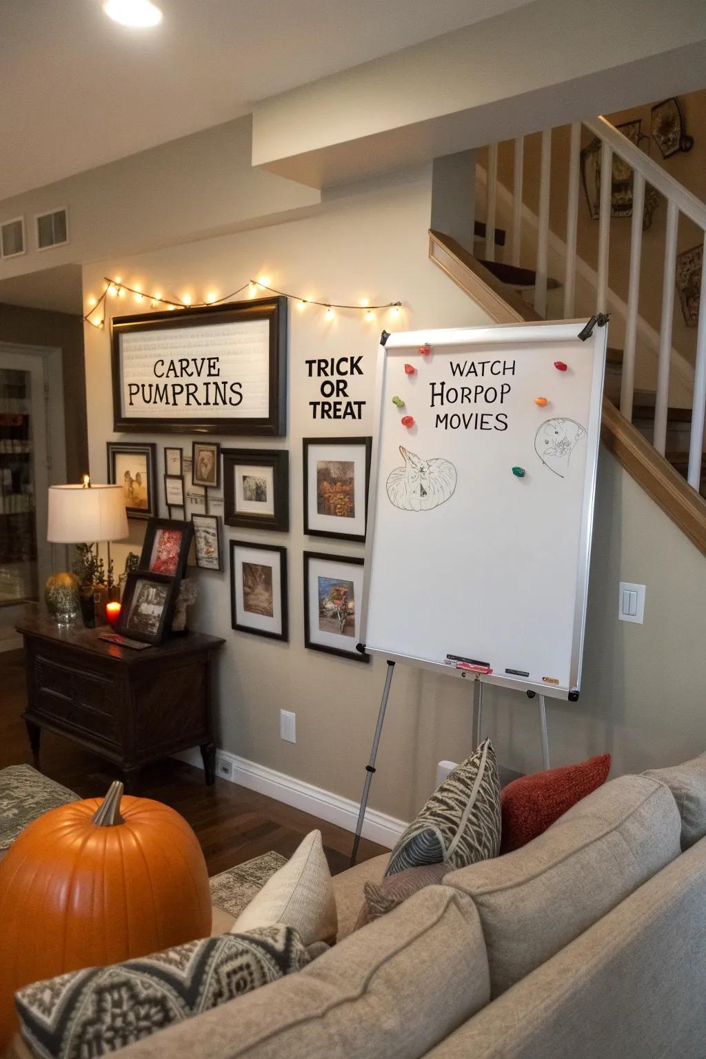 A Halloween aspiring listing designed to organize chilling activities.