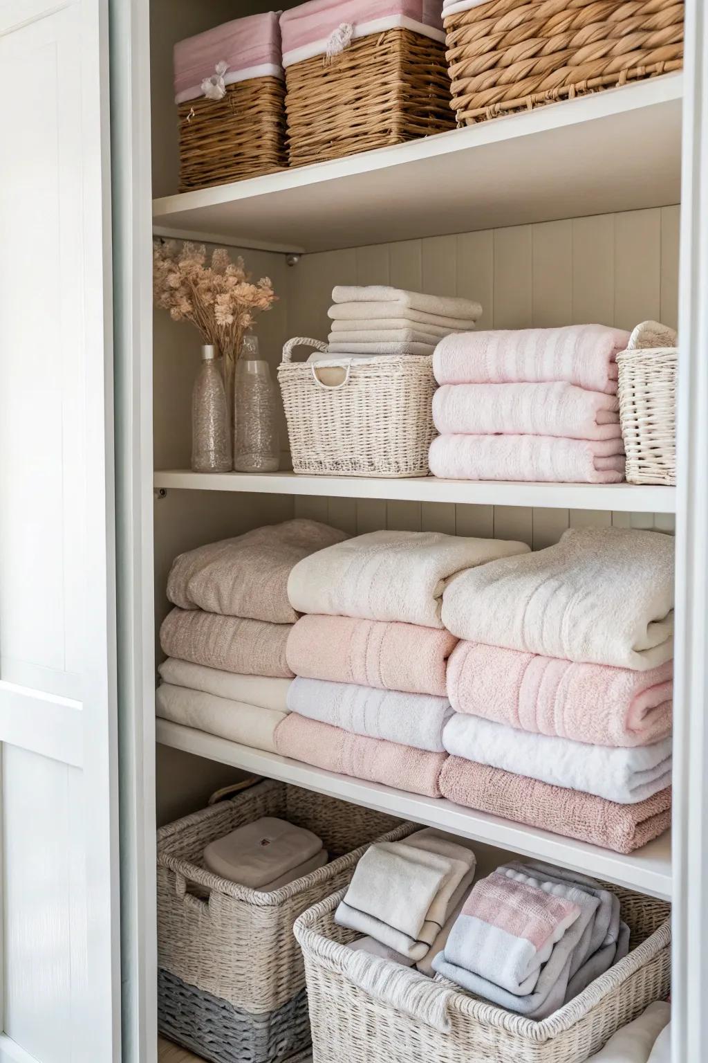 Your linens are kept space-efficient and tidy with precise folding.