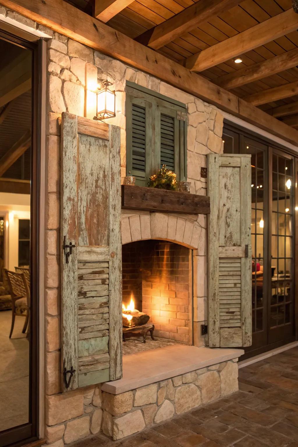 Country panels introduce a farmhouse feel to your fireplace.