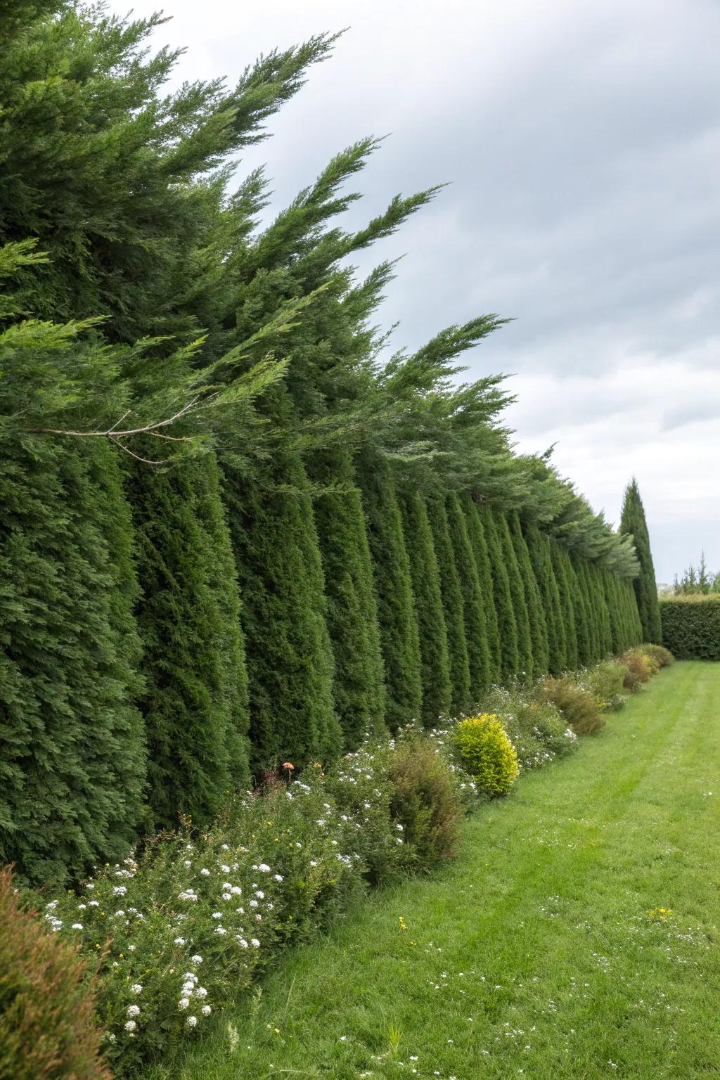 Wind-resistant hedges offer shelter in breezy places