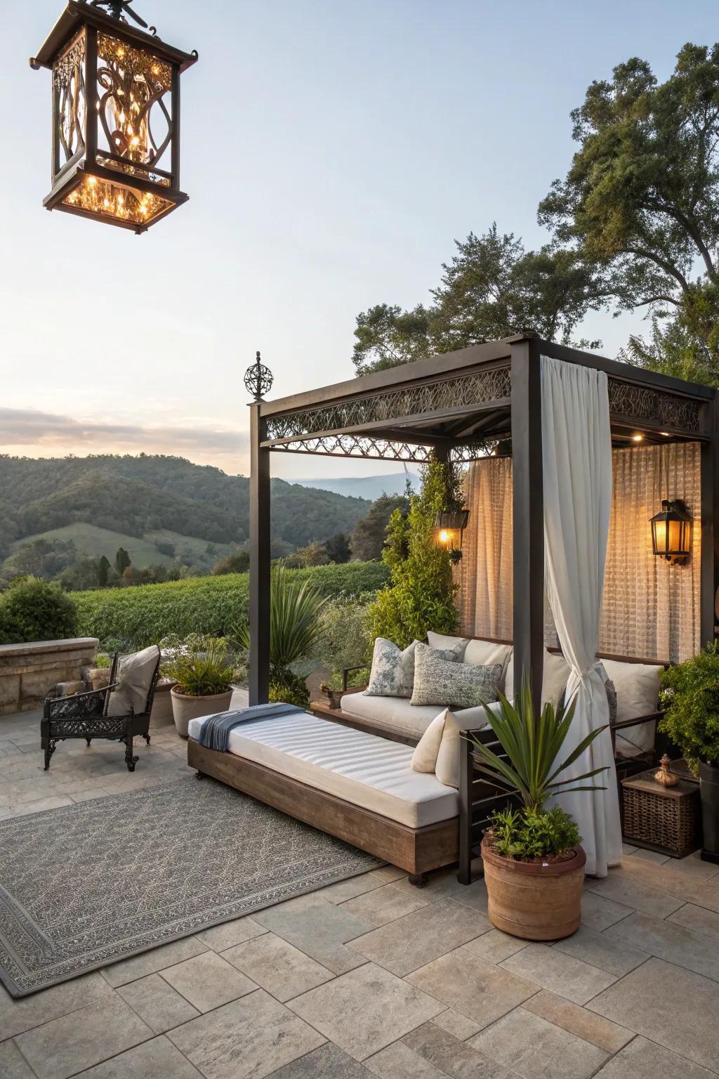 Open-air sleeper bed for alfresco relaxation