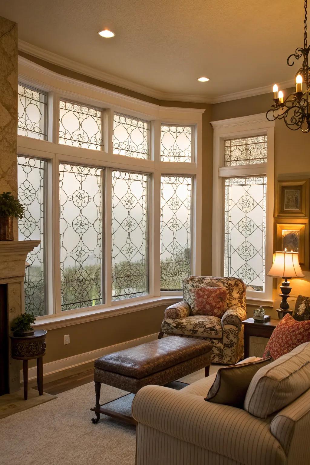 Window film adds privacy and makes your frames stylish.