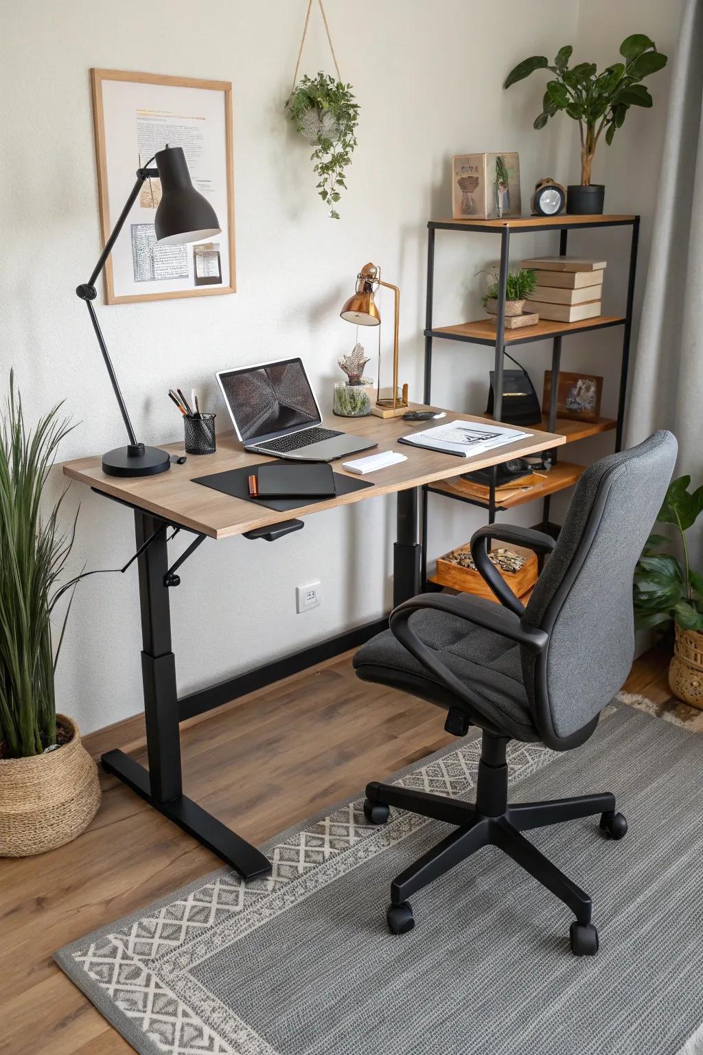 A standing desk helps you stay healthy and work better.
