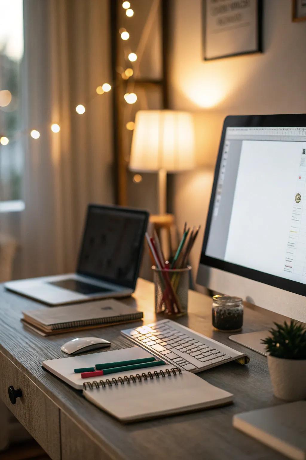 Enhance screen use using soothing backlighting.