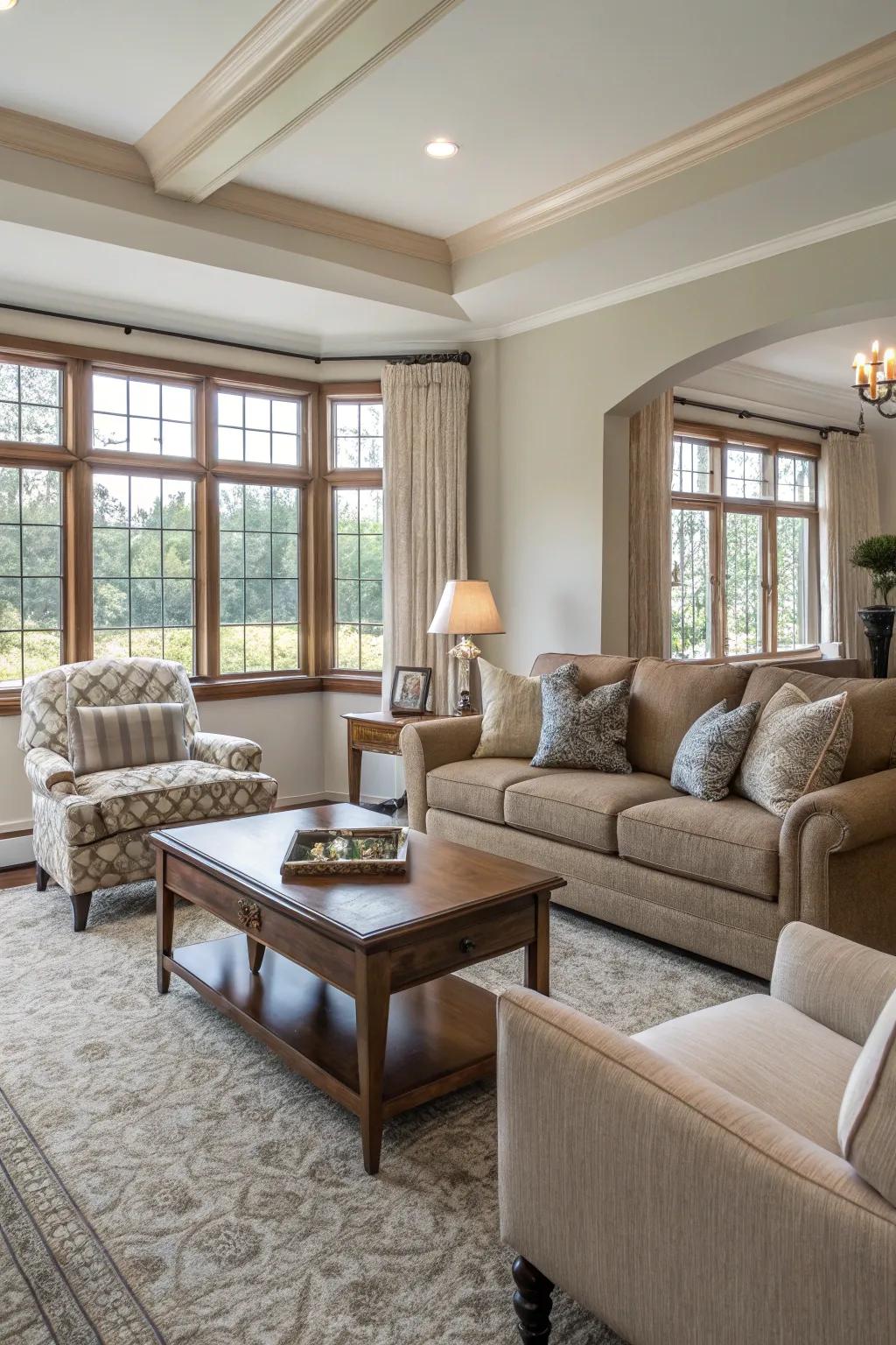 Careful furniture positioning heightens flow and comfort.