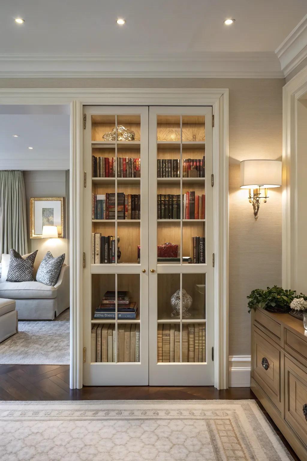 Glass doors add elegance and protection