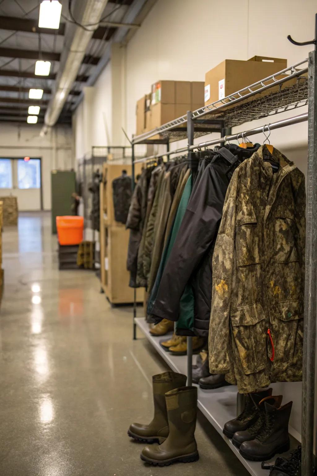 A drying area ensures your gear remains in top condition.