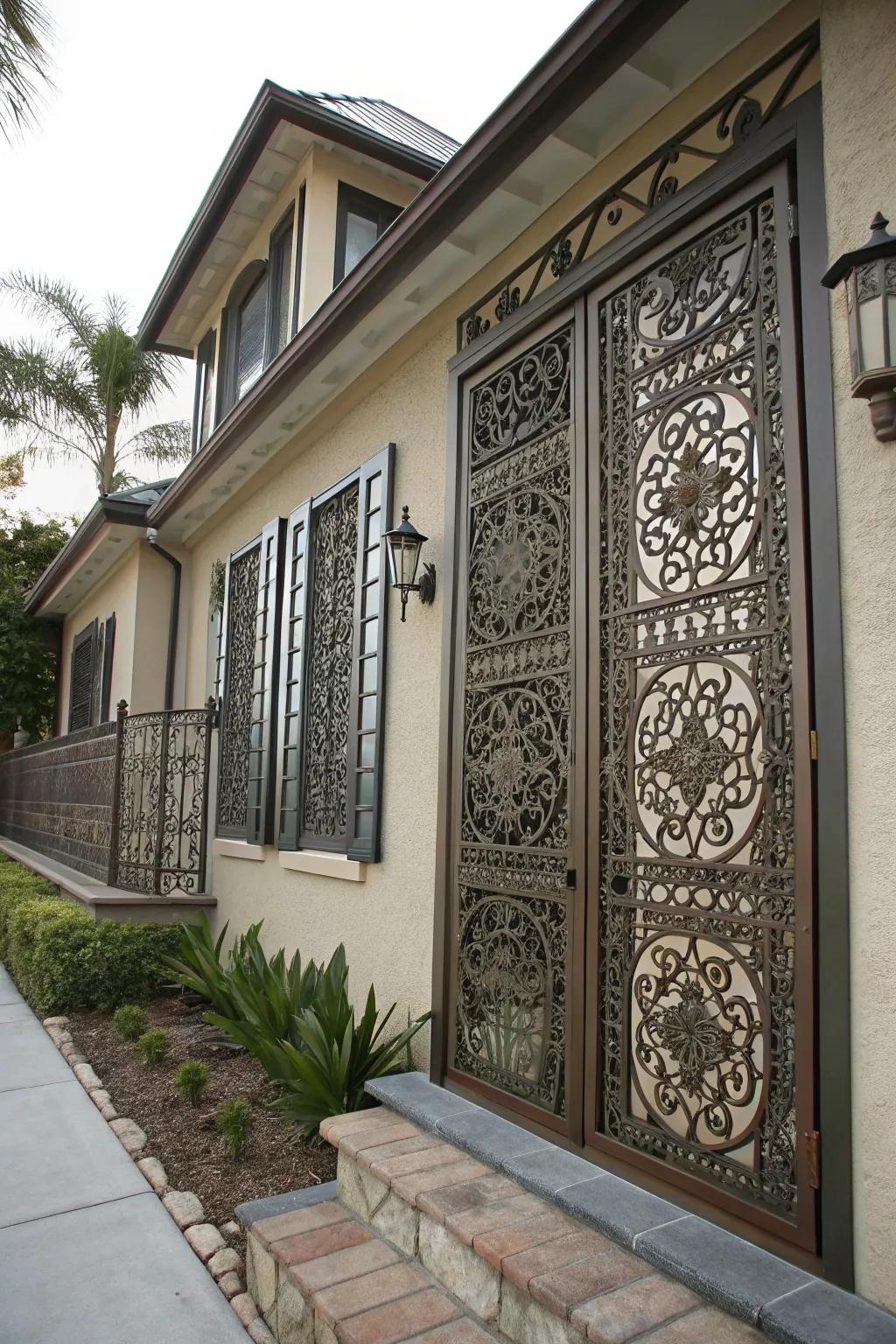 Metal screens that look nice combine defense with fancy beauty.