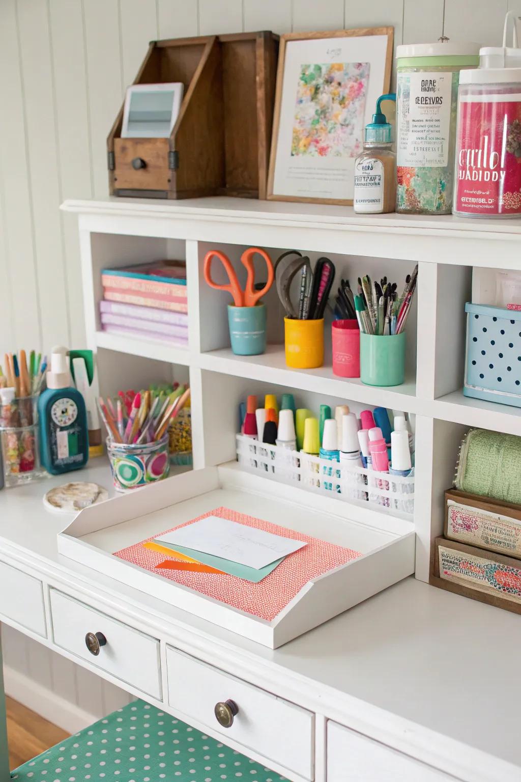 Let your creativity shine with a hutch top making spot.