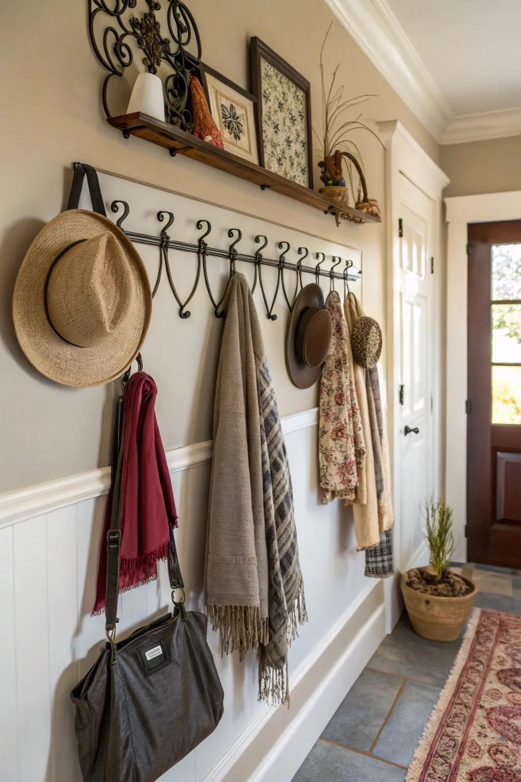 Style and utility are combined in decorative hooks.