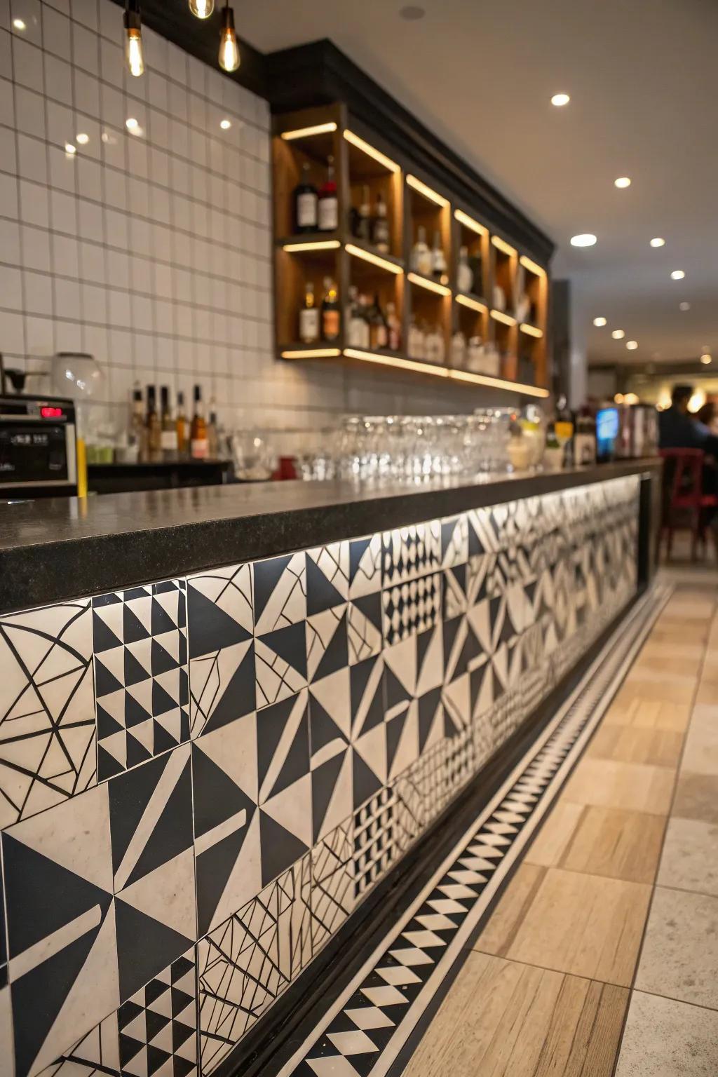 Shaped tiles append a modern and artistic flair.