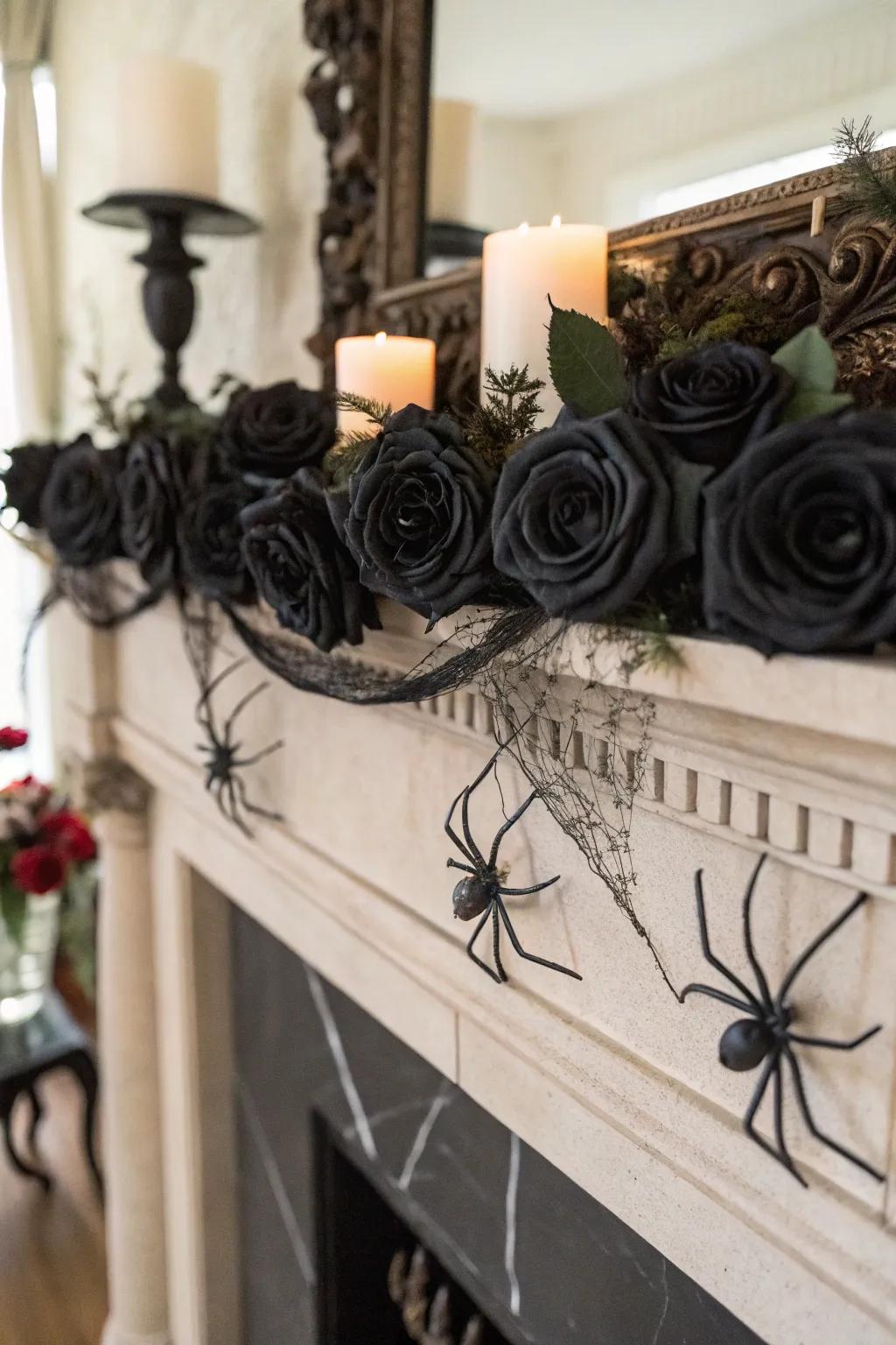 An enchanted mantel drapery, perfect for Halloween.
