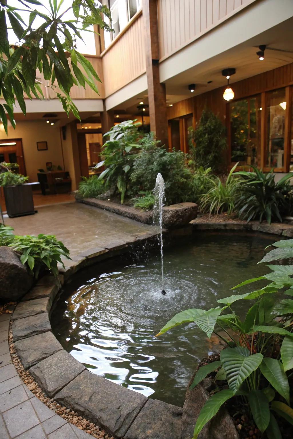 Fountains append a component of sophistication and soothing melodies to ponds.