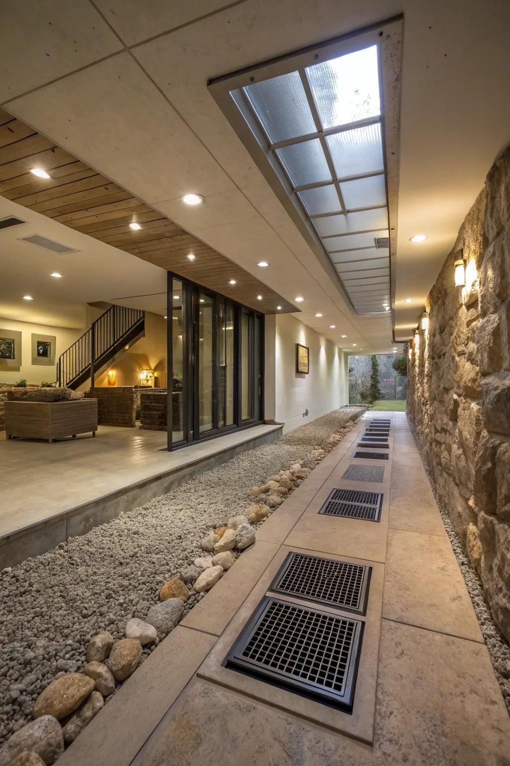Innate circulation guarantees a pristine and comfy underground milieu.
