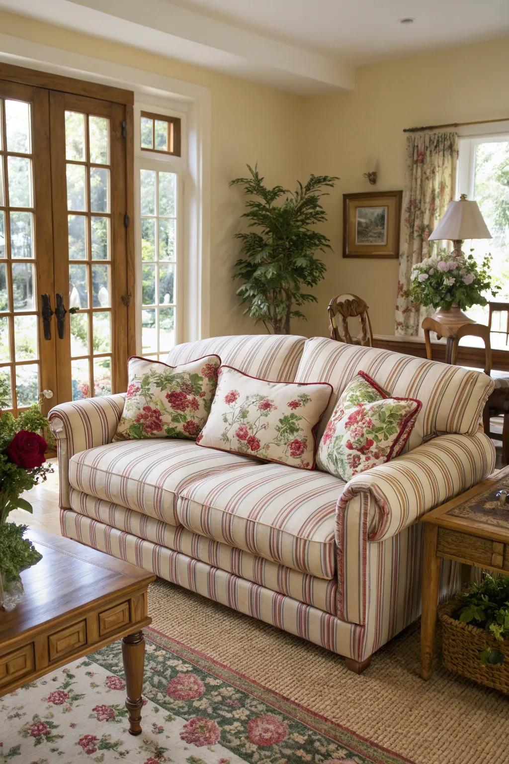 Mixing patterns adds depth and interest.