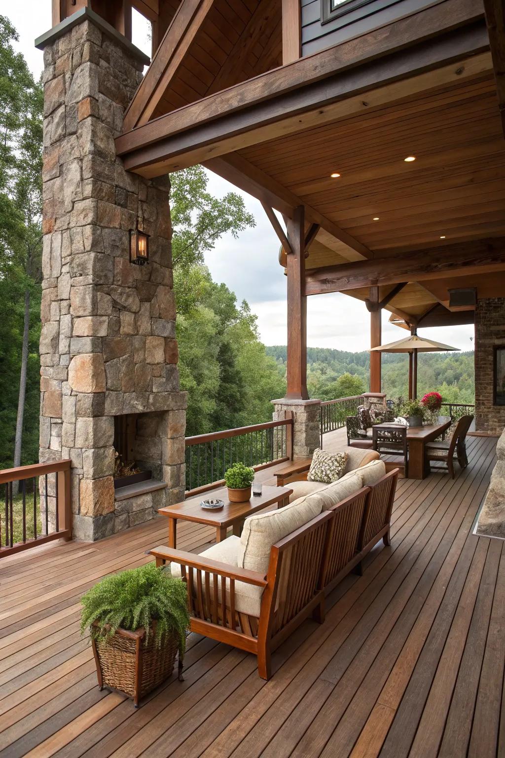 Country allure breathes warmth into your deck.