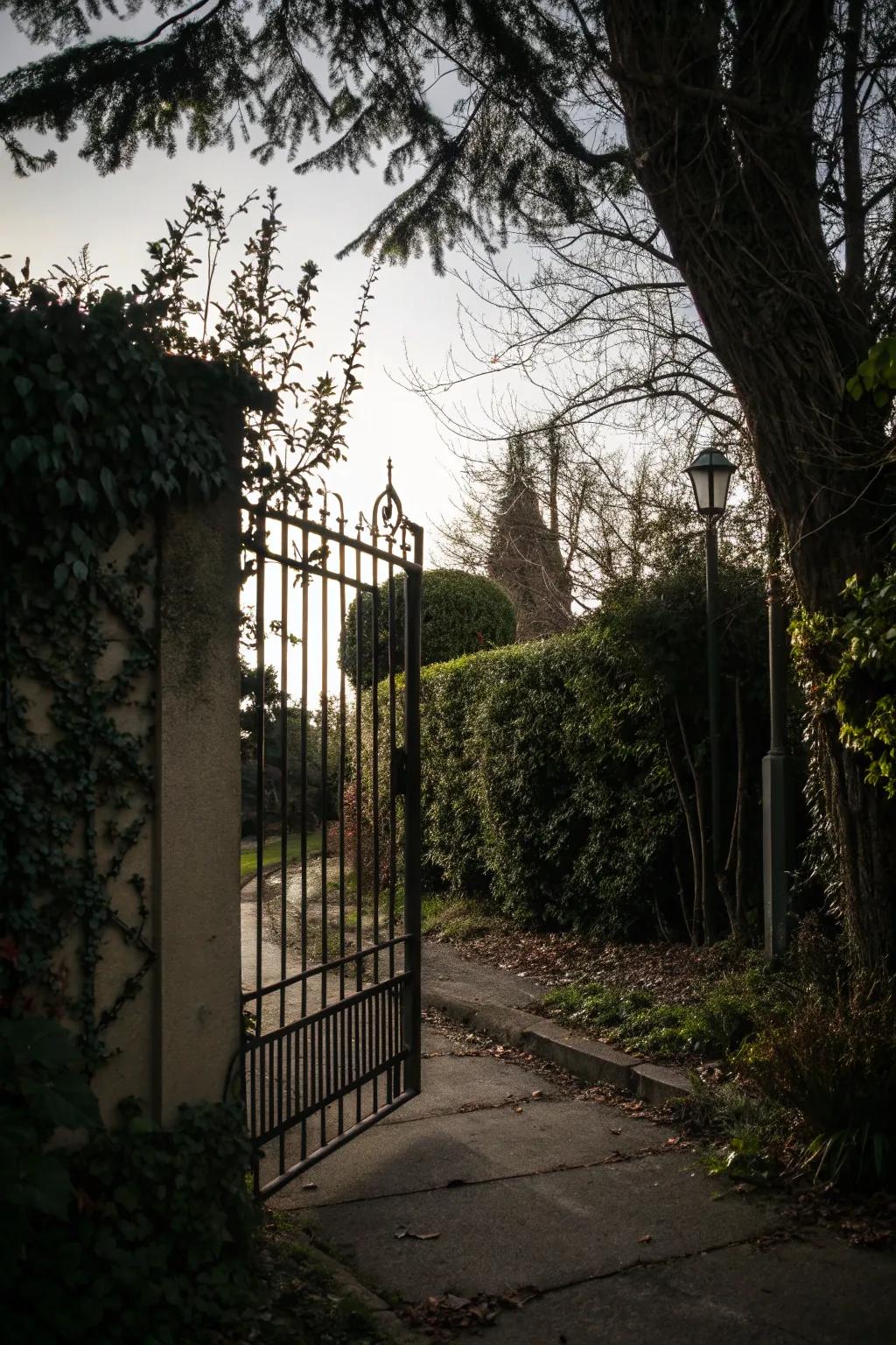 A hidden iron entrance that delights and surprises visitors.