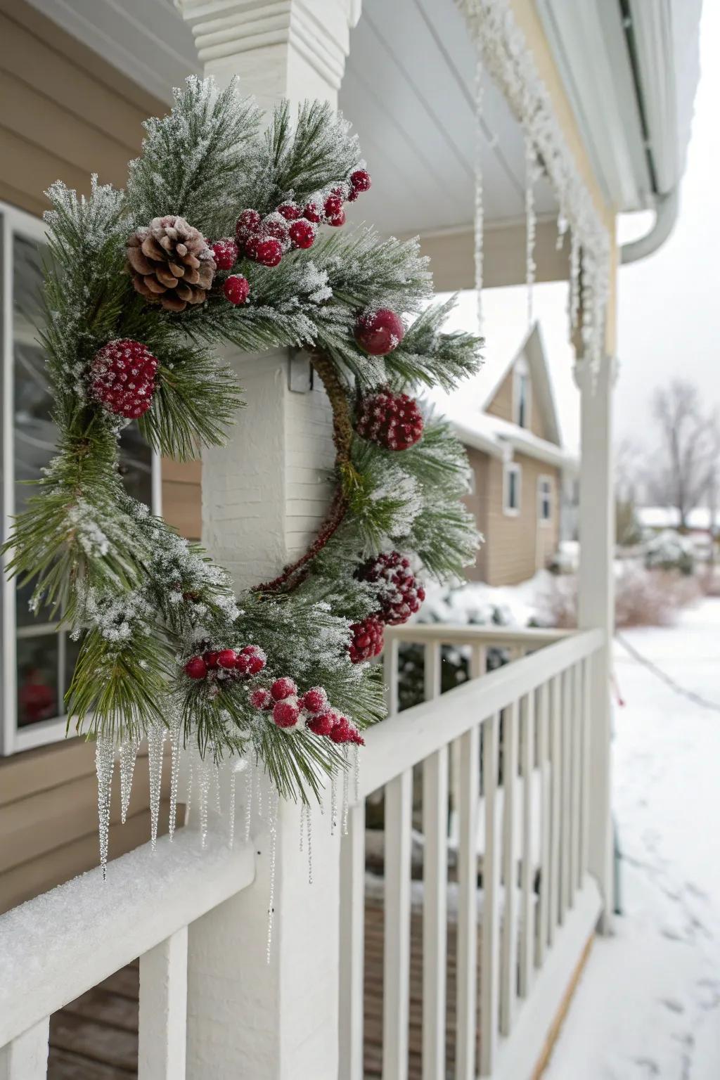 Iced berries fashion a timeless and festive winter garland.