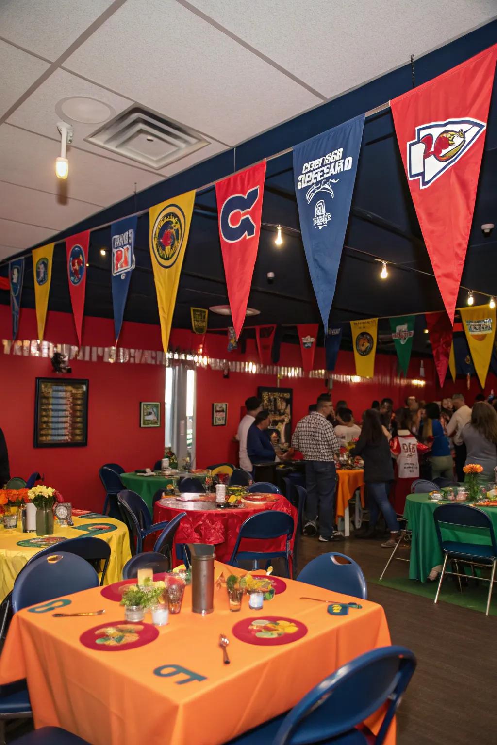 Celebrate your favorites with squad pride decor.