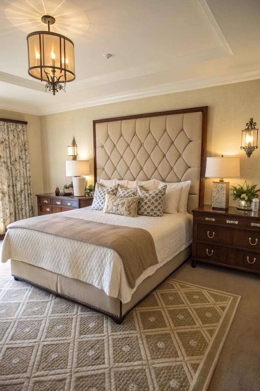 Symmetrical nightstands enrich the balance and style of your king bedroom.