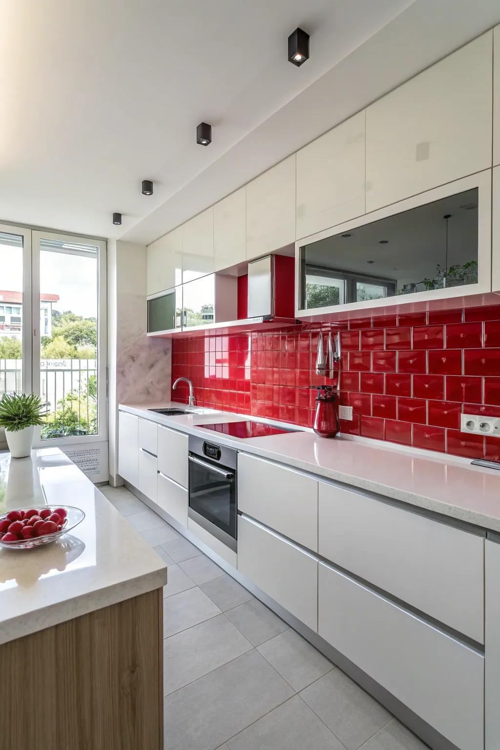 Bold design with deep color and light contrast.