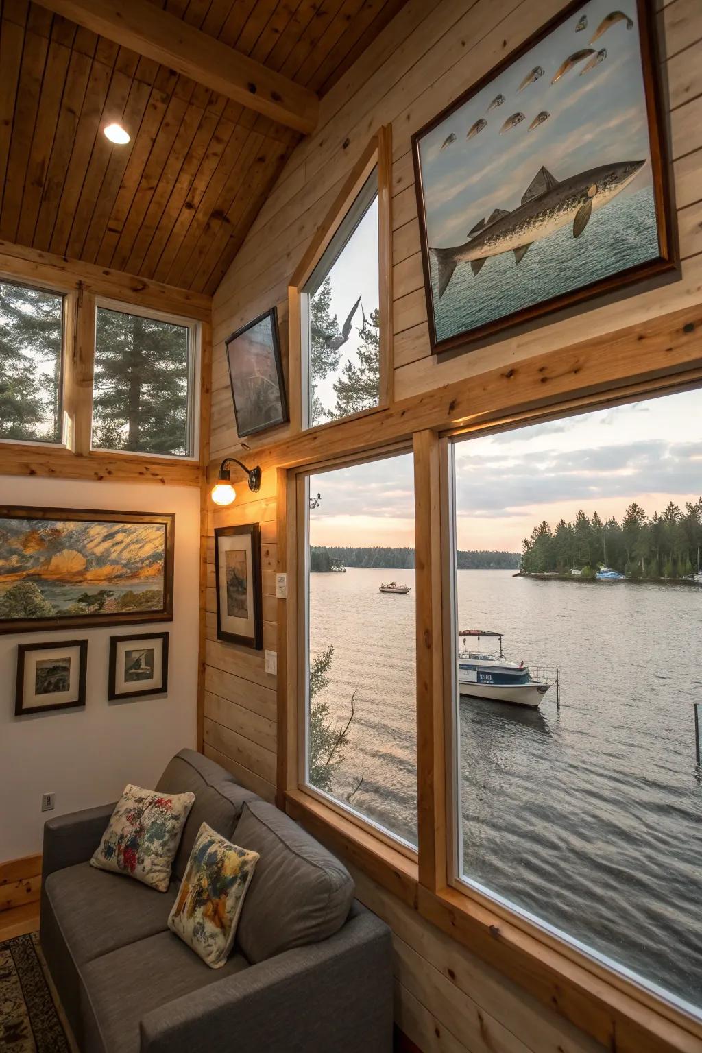 Distinctive art contributes character and style to the design.