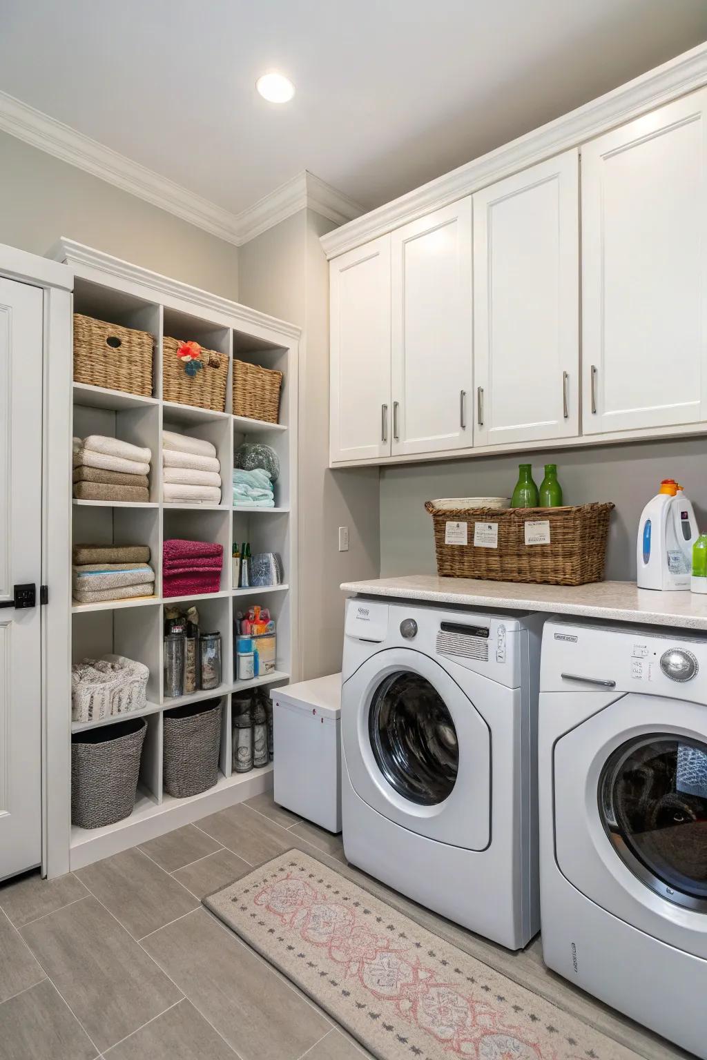 A blend of open and closed storage offers style and practicality.
