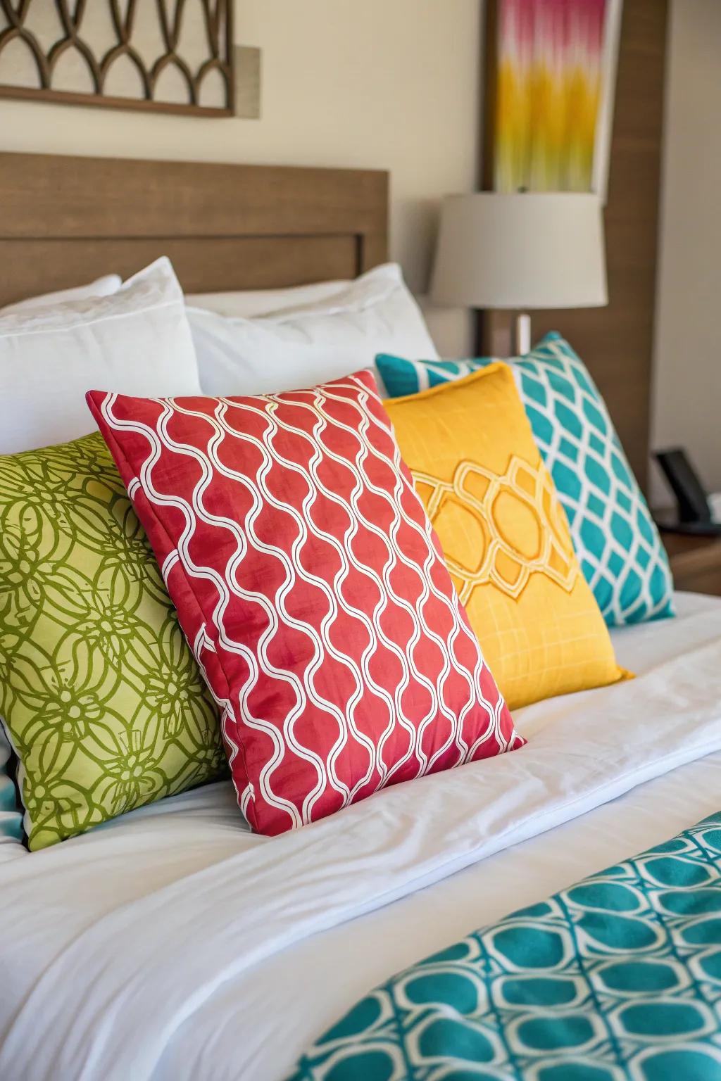 Fancy shams delivering another tier of design to the bed.